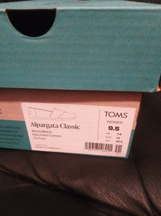 Alpargatas Toms Mujer Clásicas Talla 41 Negras