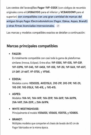 Cesto/carro superior de lavavajillas FAGOR