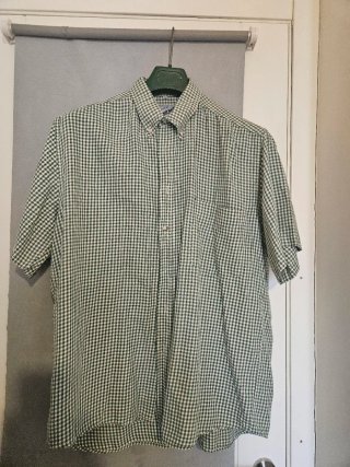 Camisa cuadros verde y blanco hombre