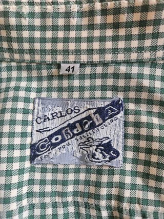 Camisa cuadros verde y blanco hombre