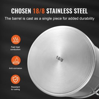 Olla de Acero Inoxidable, Olla Grande de Cocina de 39.7 L, Utensilios de Cocina Multipropósito con Tapa y Mango, Olla de Grado Comercial de Alta Resistencia, Tratamiento de Lijado, para Eventos de...