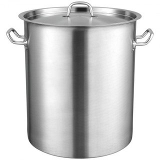 Olla de Acero Inoxidable, Olla Grande de Cocina de 39.7 L, Utensilios de Cocina Multipropósito con Tapa y Mango, Olla de Grado Comercial de Alta Resistencia, Tratamiento de Lijado, para Eventos de...