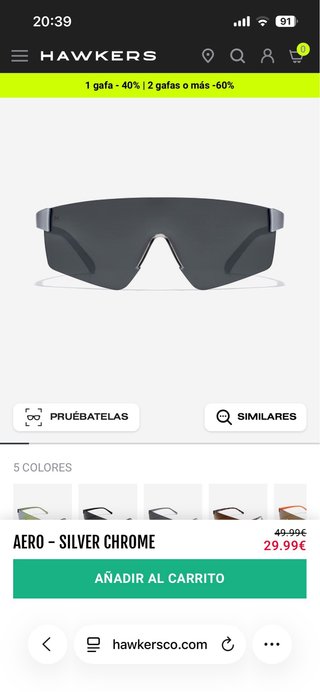 Gafas Hawkers Aero - Silver Chrome