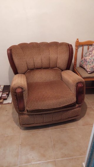 Sillón individual chenilla marrón