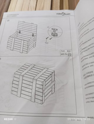 Caja de almacenamiento de madera Vidaxl