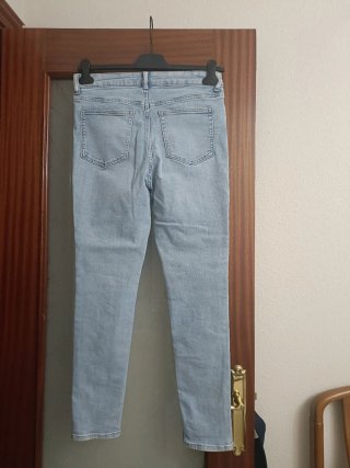 Vaqueros Azules Slim Fit talle alto de cintura