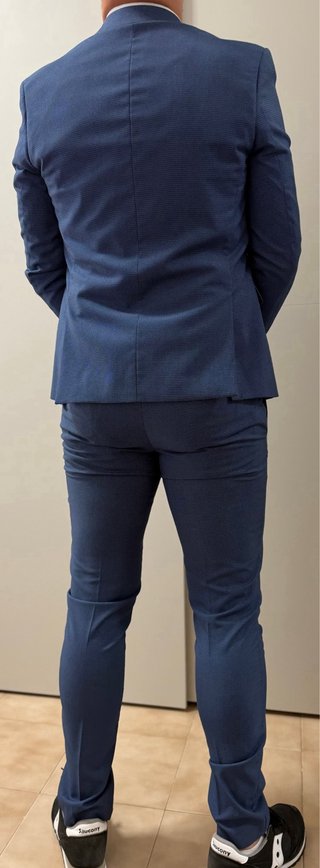 Abito completo uomo David Naman blu micro-fantasia