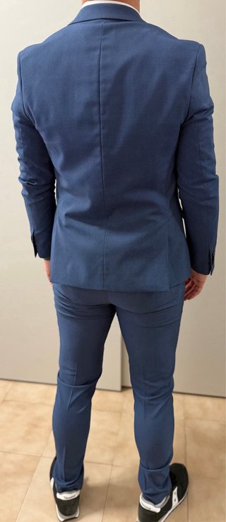 Abito completo uomo David Naman blu micro-fantasia