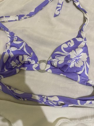 Bañador bikini lila y blanco talla S