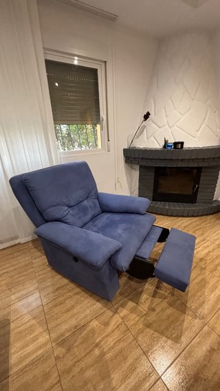 Sofá y sillón relax azul
