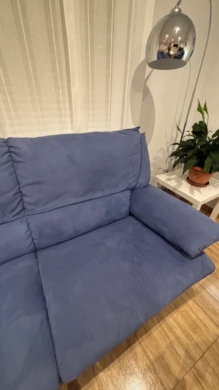 Sofá y sillón relax azul