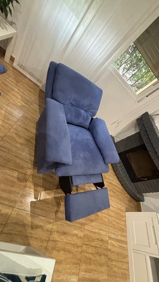 Sofá y sillón relax azul