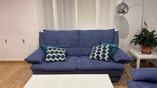 Sofá y sillón relax azul