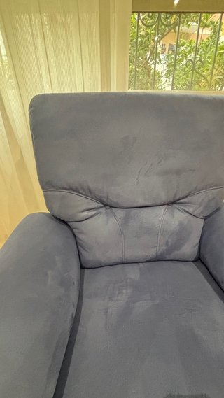 Sofá y sillón relax azul