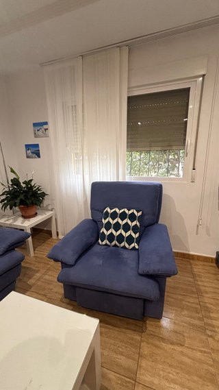 Sofá y sillón relax azul