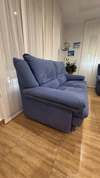 Sofá y sillón relax azul