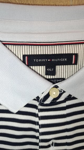 Polo Tommy Hilfiger Rayas Blanco y Negro