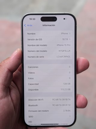 iPhone 15 Pro 128GB Titanio Naturale