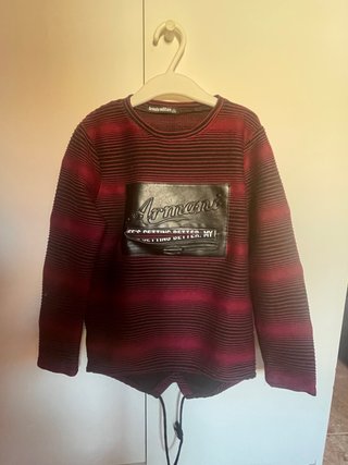 Sudadera Armani Rayas Negras y Rojas