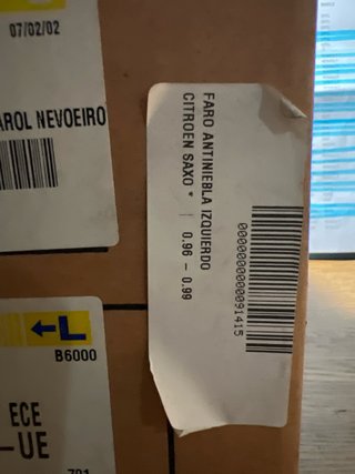 Faro Antiniebla Izquierdo Citroën Saxo 96-03