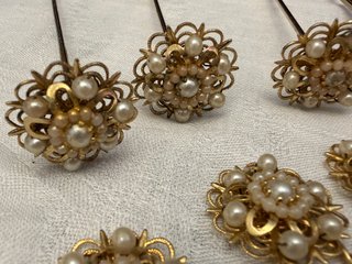 Aderezo Fallera Oro y Perlas