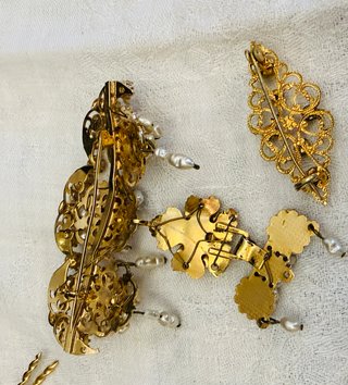Aderezo Fallera Oro y Perlas