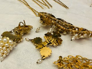 Aderezo Fallera Oro y Perlas