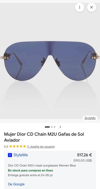 Gafas de sol Dior CD Chain M2U Oro Gris