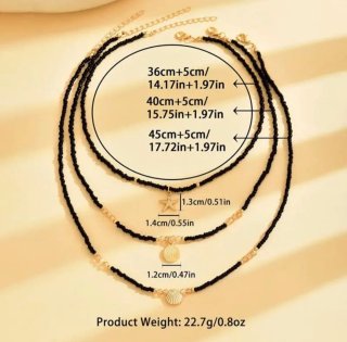 Collar de cuentas multicapa con dijes