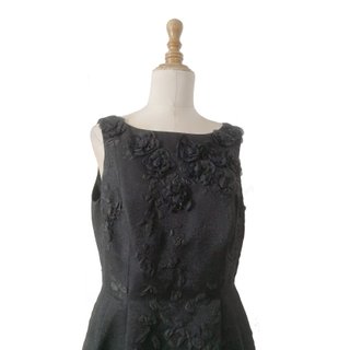 Carmen Marc Valvo  Mini vestido cóctel negro M