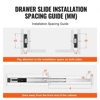 10 Pares de Rieles de Cajón de 609.6mm, Rieles de Montaje Lateral, Pista de Acero de Extensión Completa de Alta Resistencia, Guías de Cierre Suave y Silenciosas para Gabinetes de Cocina con Rodami...