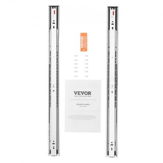 10 Pares de Rieles de Cajón de 609.6mm, Rieles de Montaje Lateral, Pista de Acero de Extensión Completa de Alta Resistencia, Guías de Cierre Suave y Silenciosas para Gabinetes de Cocina con Rodami...