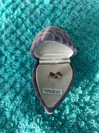 Pendientes Plata Ley Rectangulares Morados