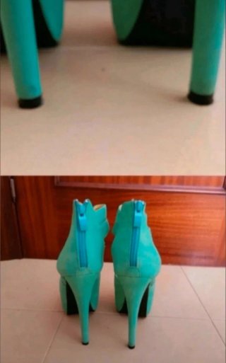 Sandalias de tacón y plataforma Color verde agua