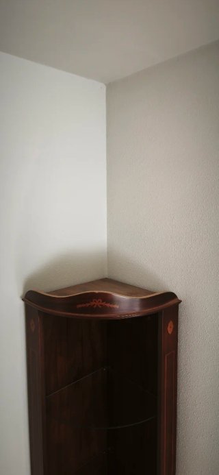 Armario esquinero madera cristal 195x 40x40