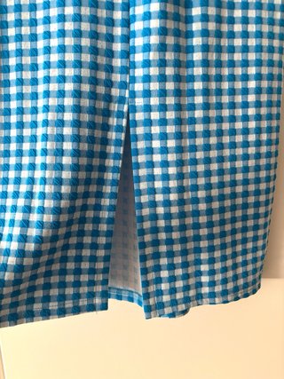 Vestido Midi Vichy Azul