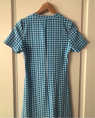 Vestido Midi Vichy Azul