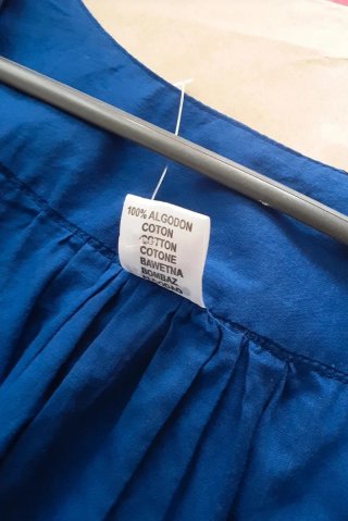 Vestido sin mangas-100% Algodón T.Única Made India