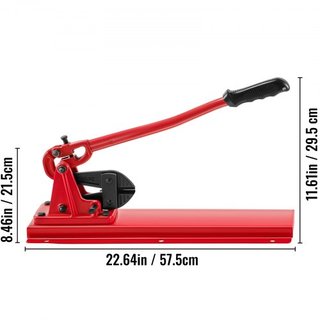 Herramienta de Swager de Banco 24" Herramienta de Swaging de Cable de Acero con Cabezal de Cortador de Pernos Crimpador de Banco 1/16"-3/16" Manguitos de Aluminio/Cobre Crimpador de Acero Aleado p...