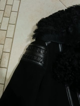 Giaccone chiodo Roberto Cavalli shearling nero