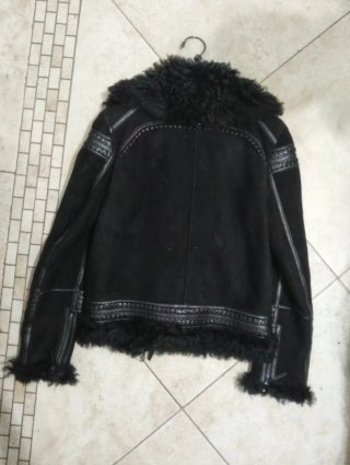 Giaccone chiodo Roberto Cavalli shearling nero