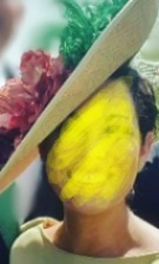 Pamela de boda con flores y plumas