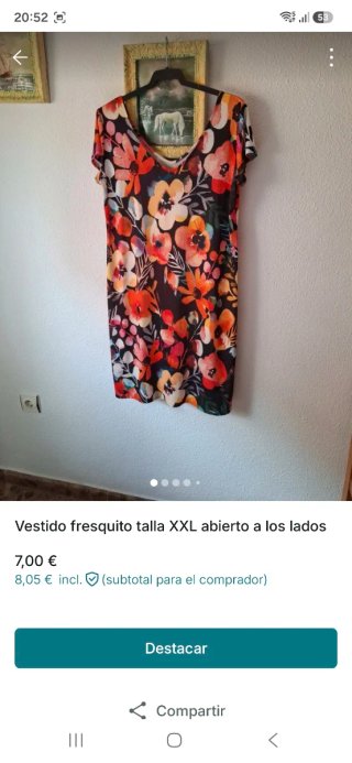 Vestido estampado floral XXL
