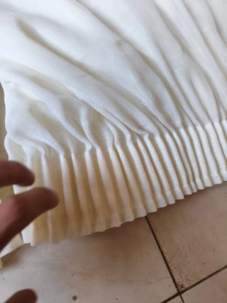 Cortinas beige con cinta de lino