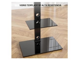 Soporte TV de pie con estantes de cristal