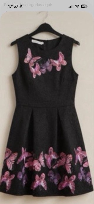 Vestido corto cóctel negro y rosa