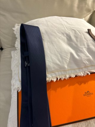Corbata Hermes Azul Marino con Candado