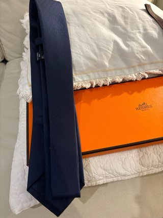 Corbata Hermes Azul Marino con Candado