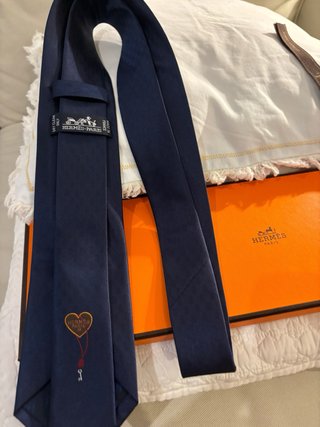 Corbata Hermes Azul Marino con Candado