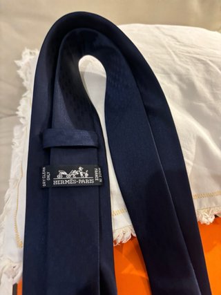 Corbata Hermes Azul Marino con Candado